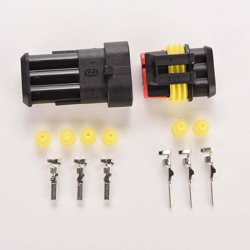 5 Kits Car 3 Pin Way Sealed Waterproof Electrical Wire Auto Connector Plug Set