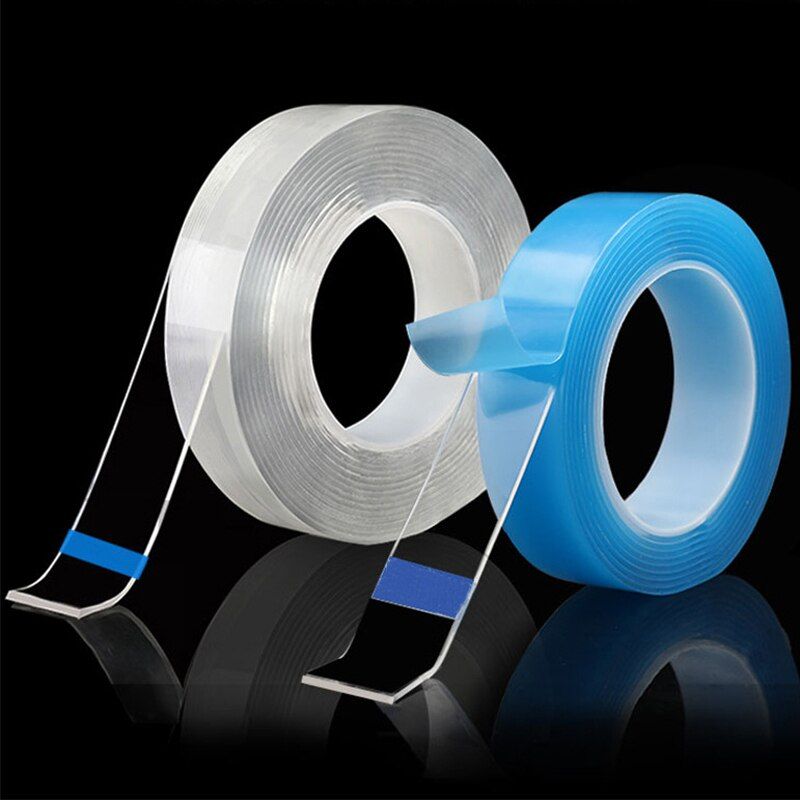 1/3/5m Reusable Seamless Nano-adhesive Tape Transparent Wash Magic Glue Strong Double-sided Adhesive