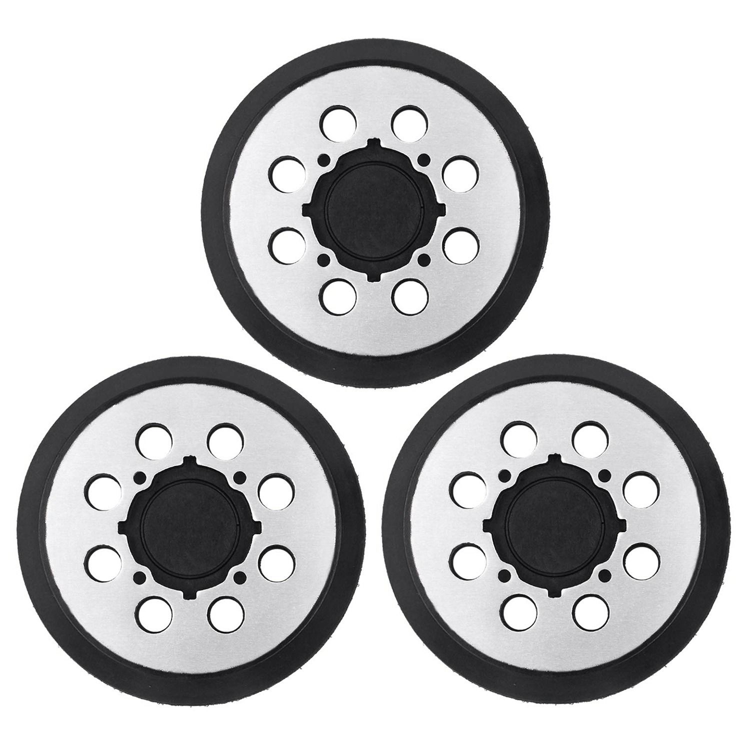 Practical Product 3 Packs Metal 5 Inch 8 Hole Hook & Loop Replacement Sander Pad