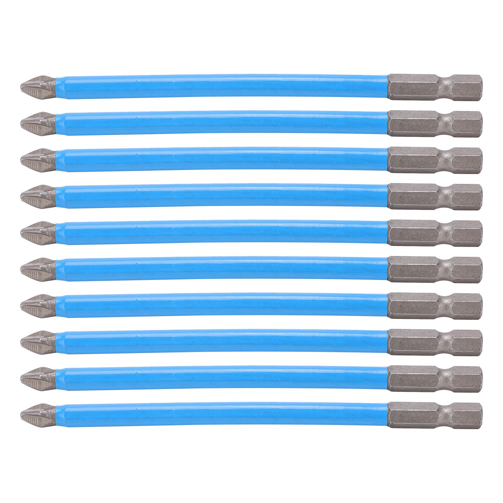 10Pcs PH2 Electric Screwdriver Bits 125mm Non-Slip Magnetic Set GEO