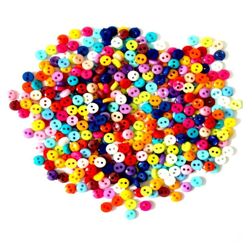 600 Pcs/lot 6mm Round Resin Mini Tiny Buttons Sewing Tools Decorative Button Scrapbooking Garment DIY Apparel Accessories
