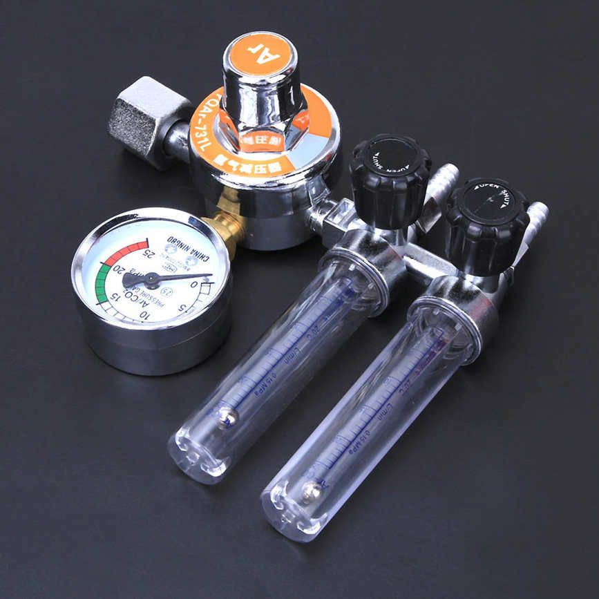 Pressure Regulator Argon Zinc Alloy Double Tube Female Thread G5/8in Welding Equipment