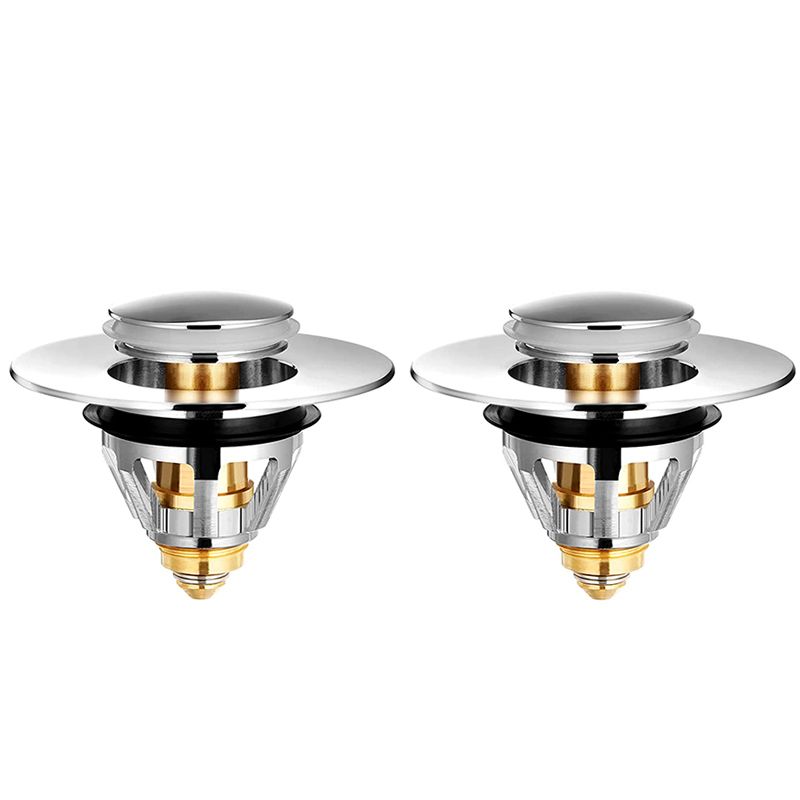 Stainless Steel Bathroom Sink Stopper Anti Clogging Sink Drain Stopper with Filter Basket Bounce Core