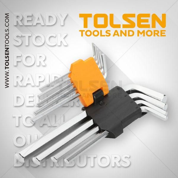 9pcs Long Arm Hex Key Set Allen Wrench (1.5/2/2.5/3/4/5/6/8/10mm) 20048