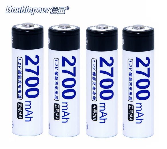 Real 2700 mAh 1.2v DoublePow AA Battery- 4pcs