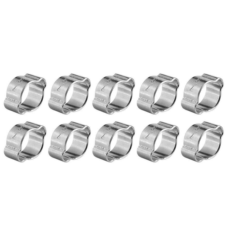10X Zinc Plated Double/2 Ear Clamp O Clip 5-23mm-Air Fuel Hose Petrol Pipe Tube