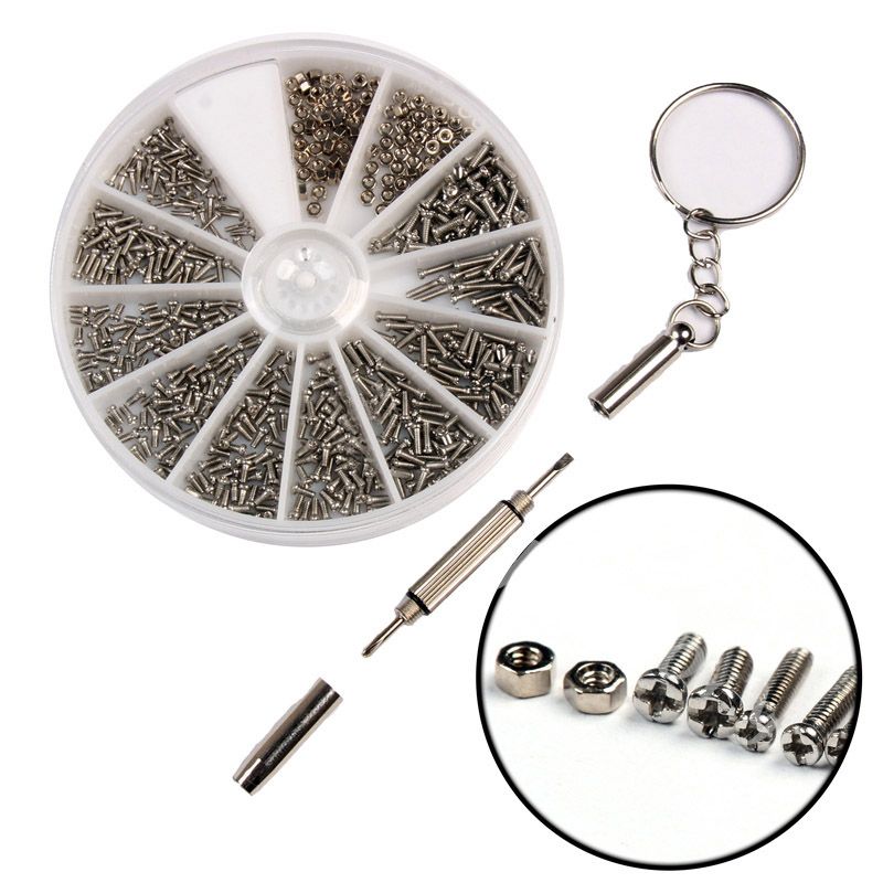 Delicate product 600 Pcs/Set Small Stainless Steel Screws 12 Kinds of Electronics Nuts Assortment + 1pc Screwdriver for Eyeglasses Repairing Tool