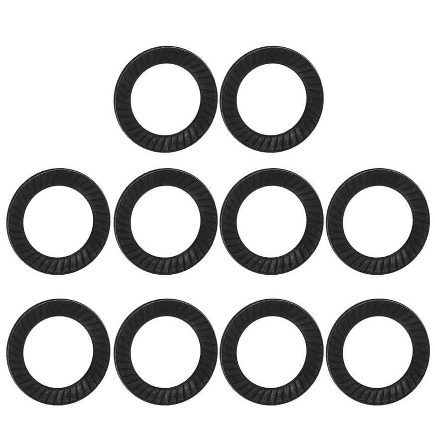 Steel Lock Washer 10pcs Ribbed Spacers Washers Anti-skid Gaskets with Double-sided Ridges