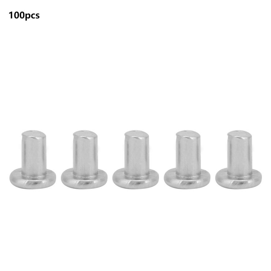 Flat Head Solid Aluminum Rivet 100pcs M2.5*3/4/5mm Rivets Countersunk