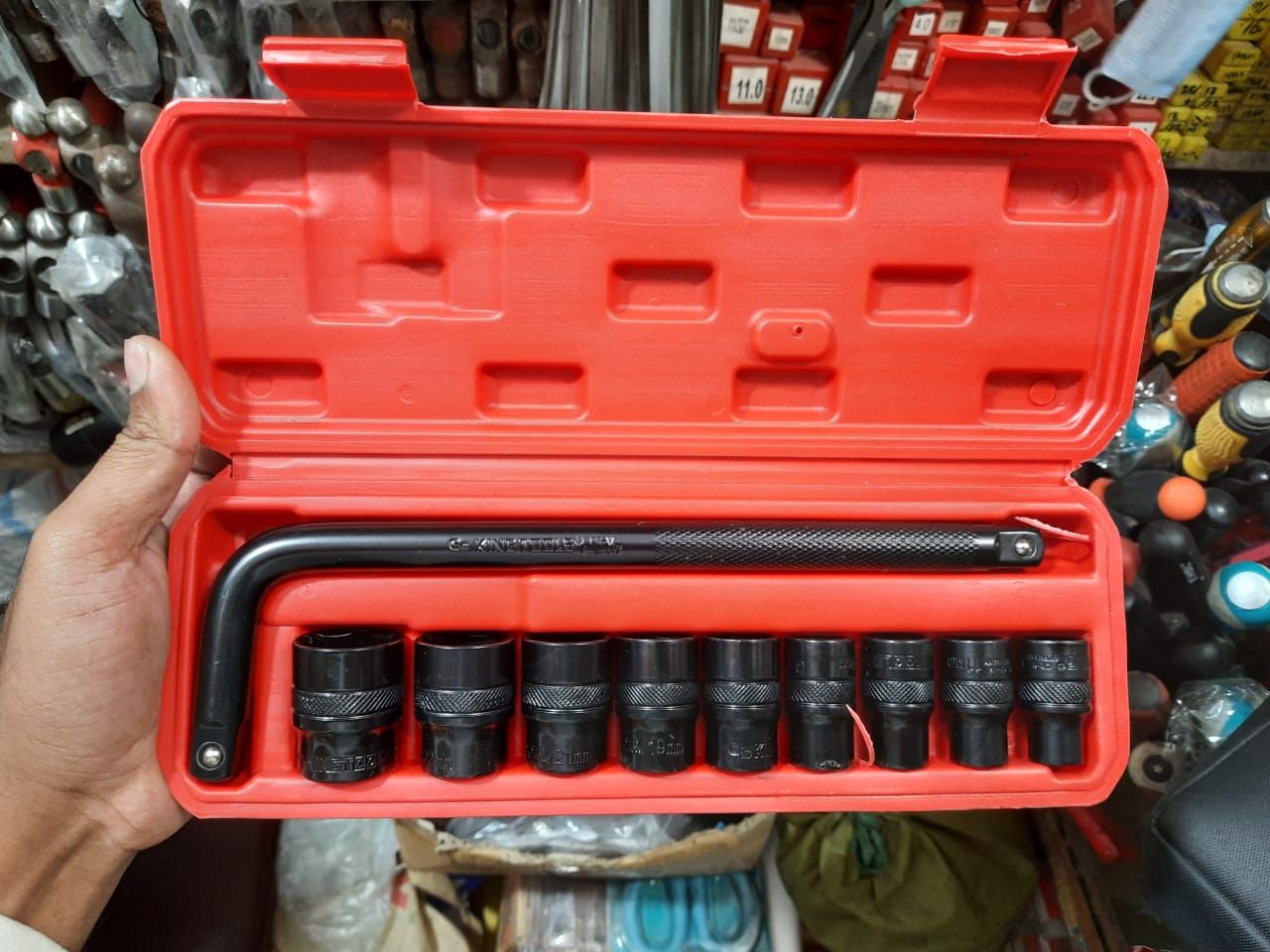 Guti socket 10PCS Set 10-24 mm, 1/2 INCH drive size With plastic box/ Drive Socket Set/ Professional 10~24mm Auto Repair Socket Set As a picture