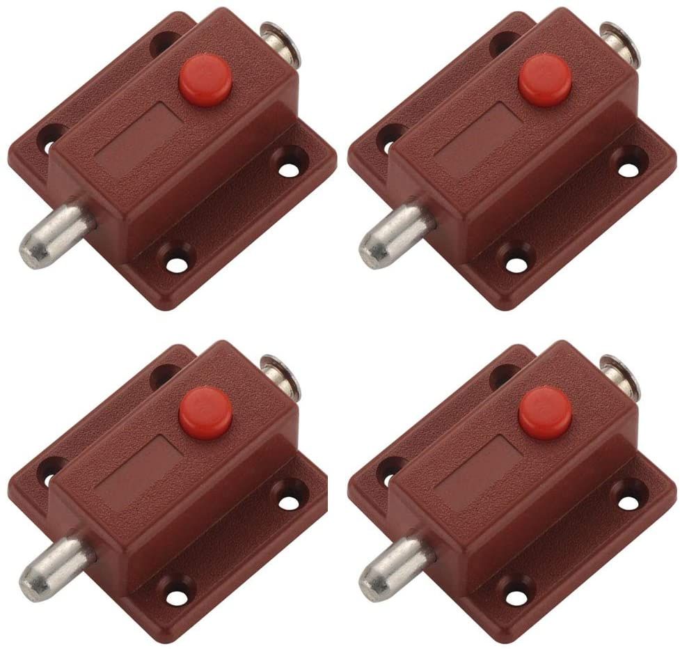 4 pcs Automatic Spring Loaded Cabinet Door Bolt Lock Push Button