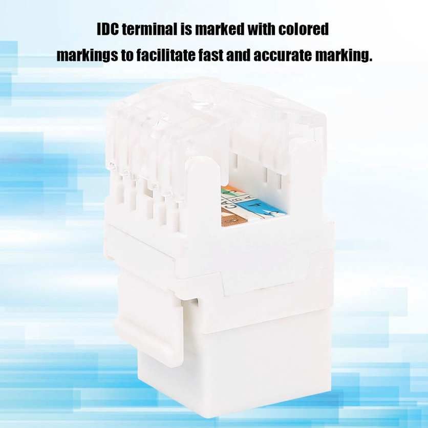 3pcs 180° Module Category 6 Unshielded 10 Gigabit Networks Information Connector Socket
