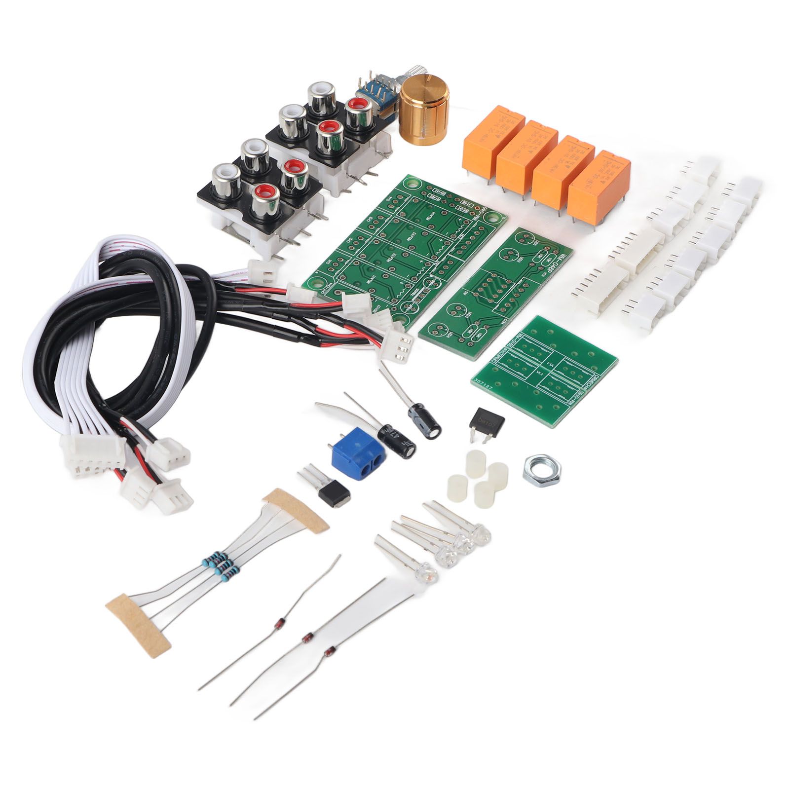 Signal Amplifier Module DIY Relay 4 Way Audio Input Switch DC 7V-30V 6V-20V Easy to Install for Computers