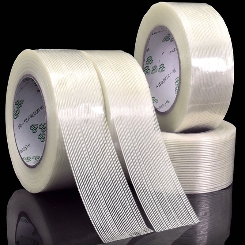 1pcs 50M fiber tape strong glass fiber tape high temperature resistant non-marking single side stripe tape 5MM/10MM/15MM