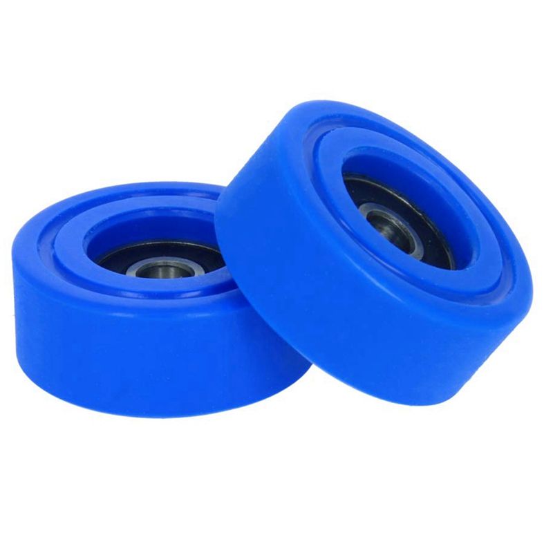 Blue Polyurethane Coated Bearings Nylon Wheels for Pulley Conveyors Hard Wear-Resistant Bearings