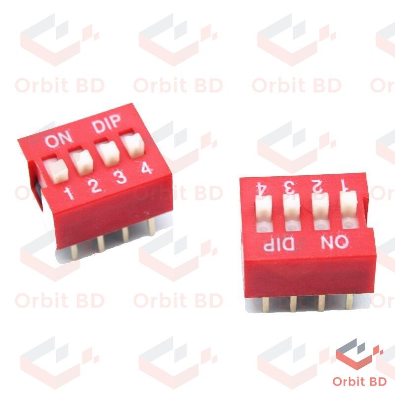 3Pcs 4 Position DIP Switch 2.54mm Pitch Horizontal DIP Switch Four Positions Piano Type Dial DIP Slide Switch For Electronics Circuit PCB