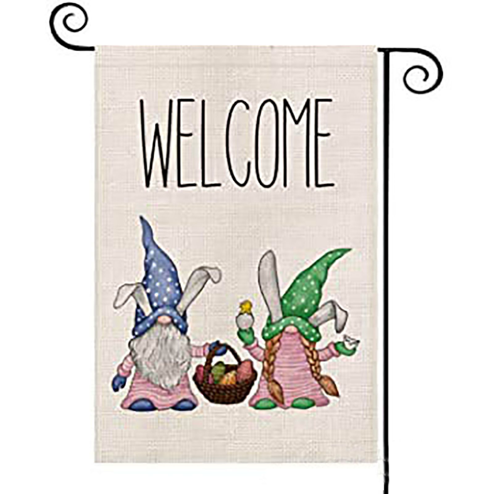Rabbit Flag Spring Vivid Celebrate Floral Pattern Rabbit Flag for Garden
