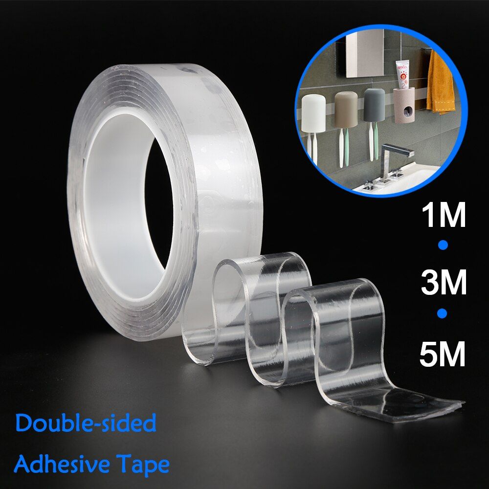 Multifunctional Double-Sided Adhesive Nano Traceless Tape Sticker Washable Reusable Transparent Magic Tapes Home Organizer