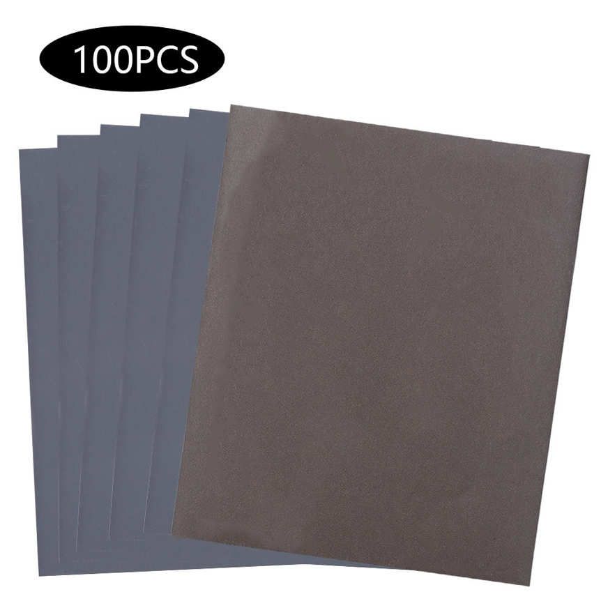 Waterproof Abrasive Paper 100PCs Sanding Sheet Brown P2500 Grit for Wet Dry Dual-Use