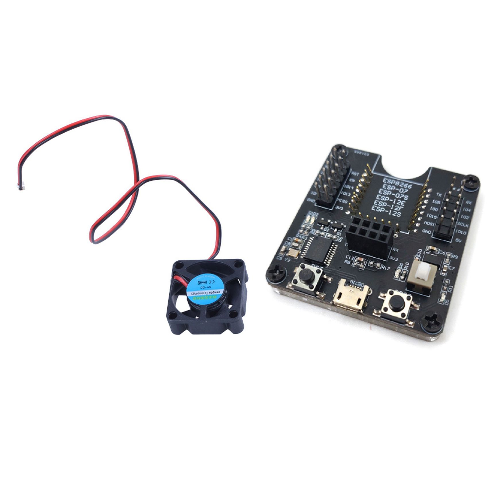 Active Cooling Mini Fan for Raspberry Pi 3 Model B / 2B / B+ - & ESP8266 Test Frame Burner Development Board WIFI Module