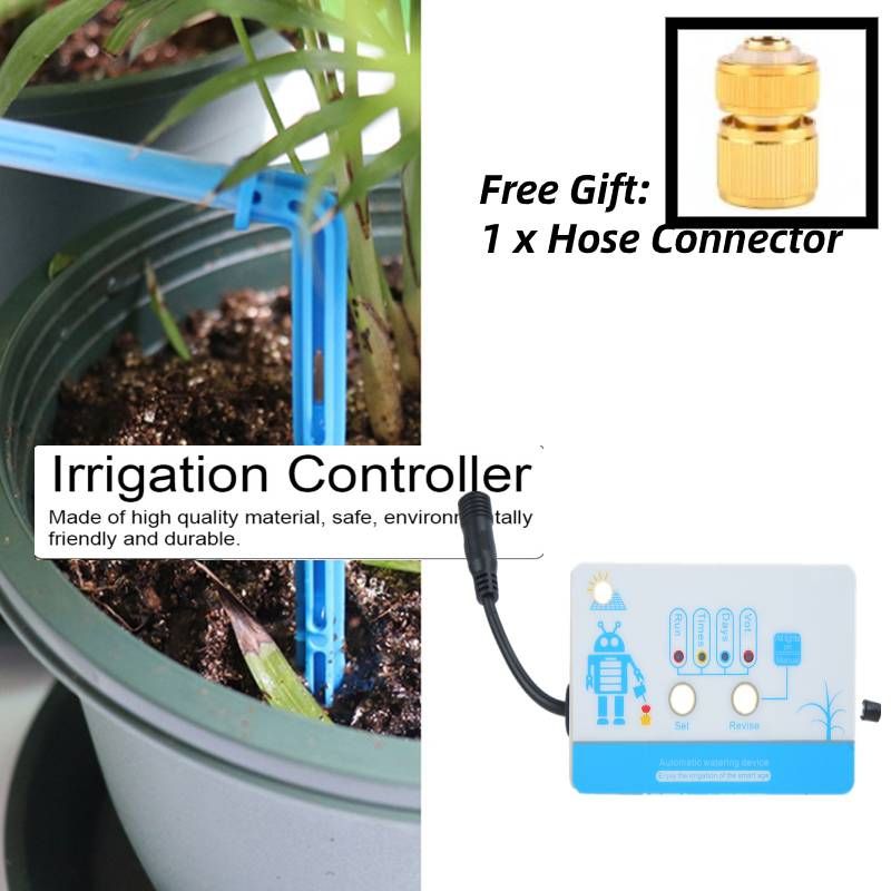 Solar Intelligent Automatic Drip Irrigation Controller Set Garden Water r Wate g Kit