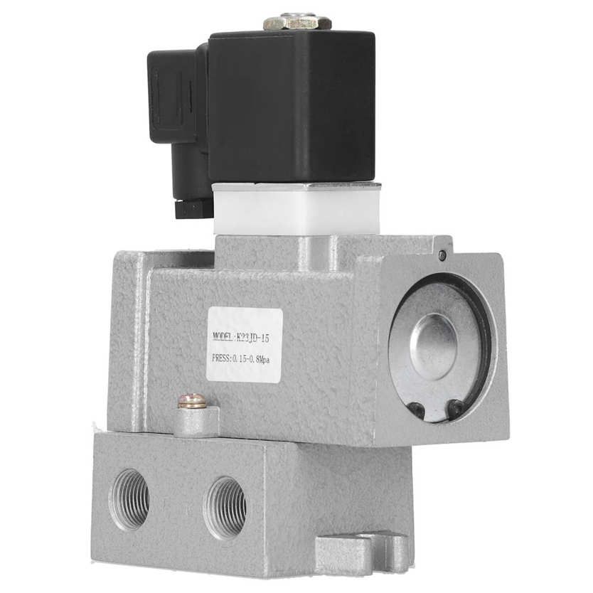 2 Position 3 Way Solenoid Valve Electric G1/2in Cut‑Off Connection Aluminum Alloy K23JD‑15