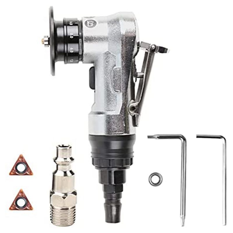Mini Pneumatic Chamfering Machine, Portable Handheld 45 Degree Arc Air Beveling Machine with 1/4 Inch Air Inlet