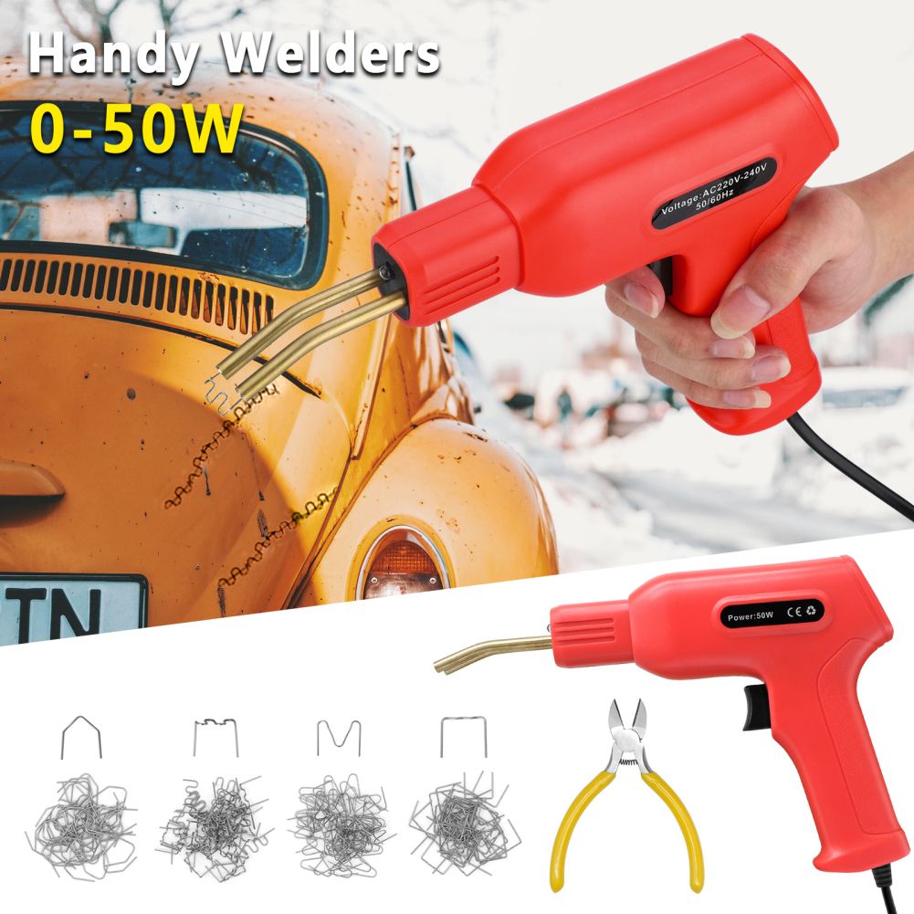 50W Handy Plastic Welder PVC Plastic Repairing Machine Hot Staplers Garage Tools Machine Staple Car Bumper Repair Welding Tools