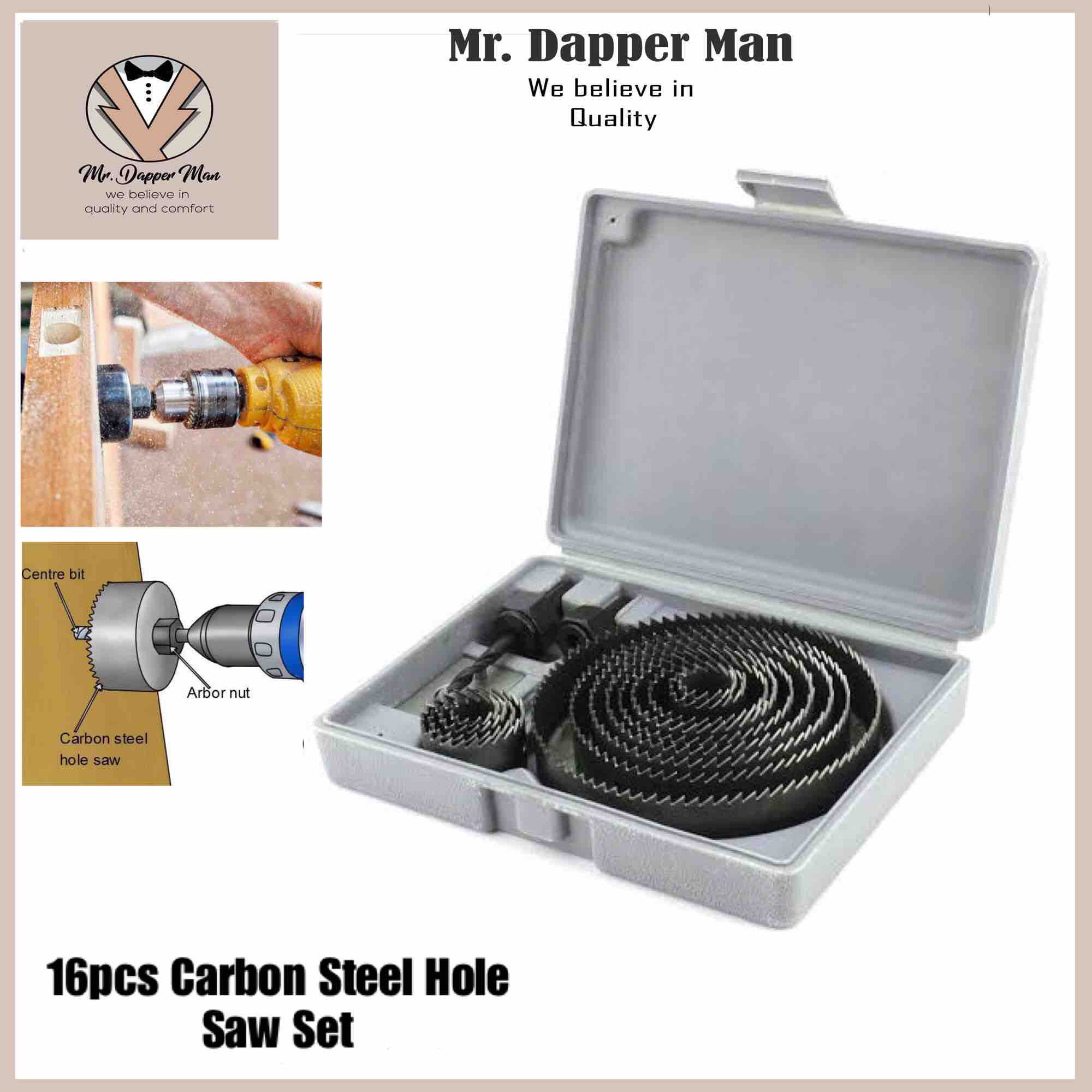 16pcs Carbon Steel Hole Saw Set For Multipurpose Use