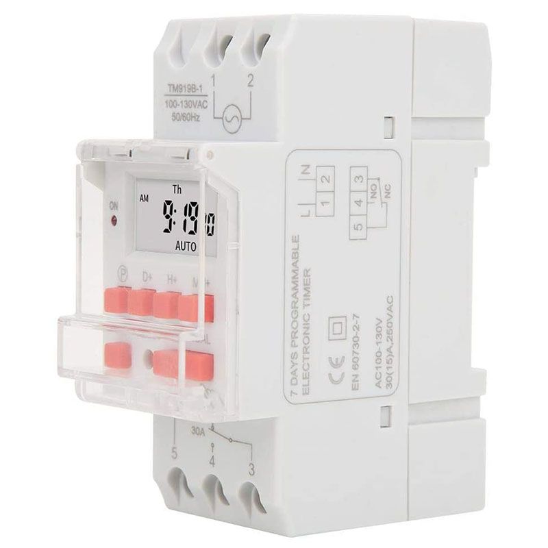 SINOTIMER TM919B 110V 30A Programmable Digital Timer Switch DIN Automatic Cycle Timing Controller for Lights,Fans