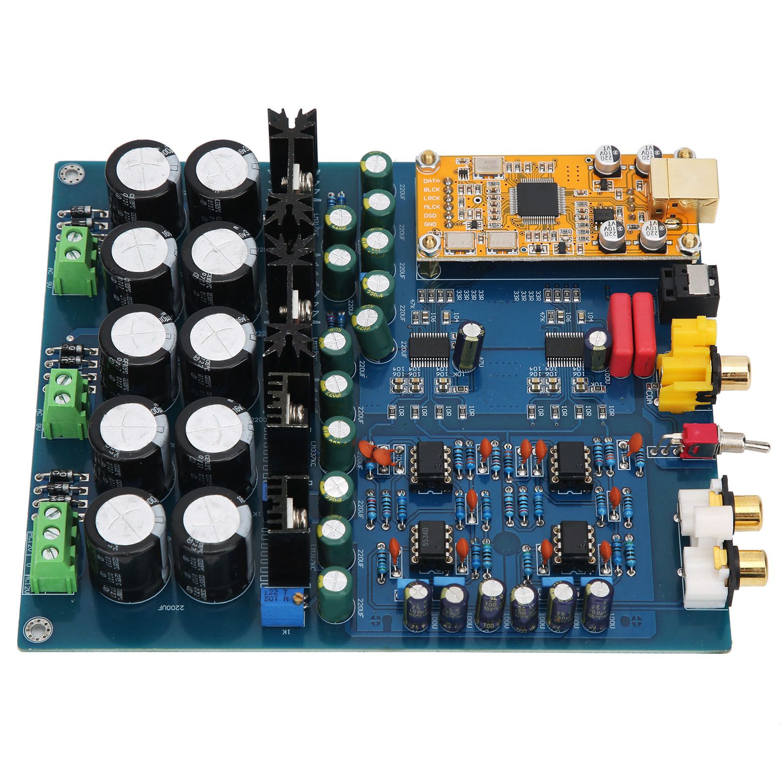 24 BIT 192K HZ Decoder Board DAC Decoding Module For Coaxial Fiber USB Input Reg
