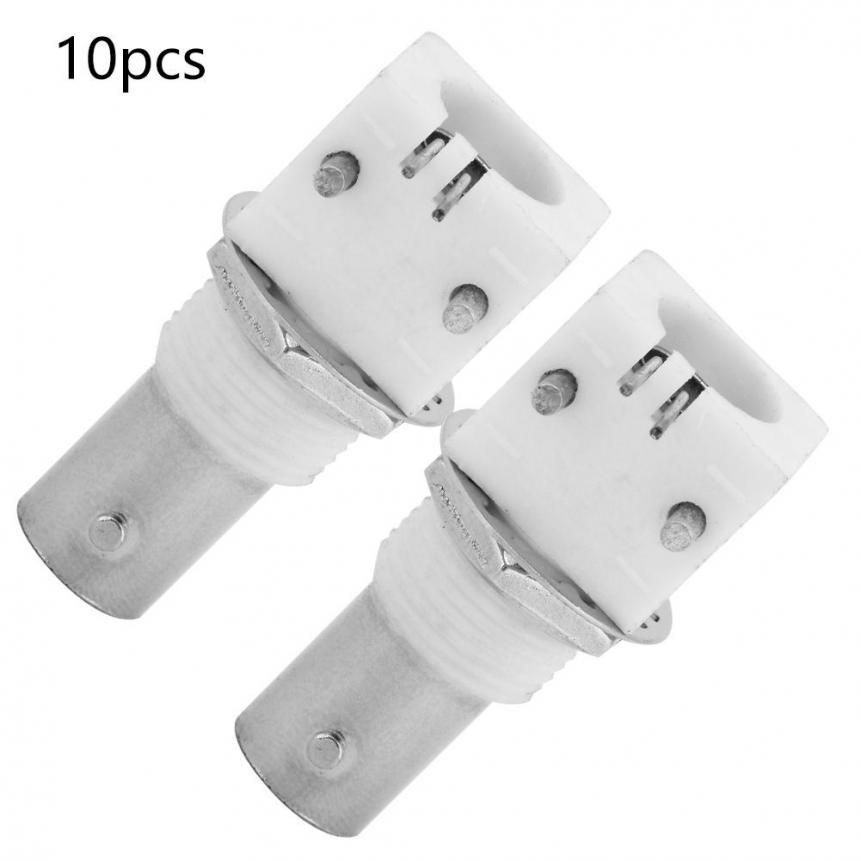10pcs 90 Degree White PANEL Mount BNC Connector Board 2P BNCQ9 Adapter for CCTV Systems Female RIGHT ANGLE With Nut Bulkhead