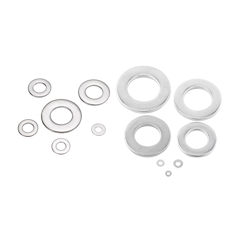 305Pcs 304 Flat Stainless Steel Washers for Screws Repair Kit Tool, 105Pcs M3 M4 M5 M6 M8 M10 & 200Pcs M3 M4 M5 M6