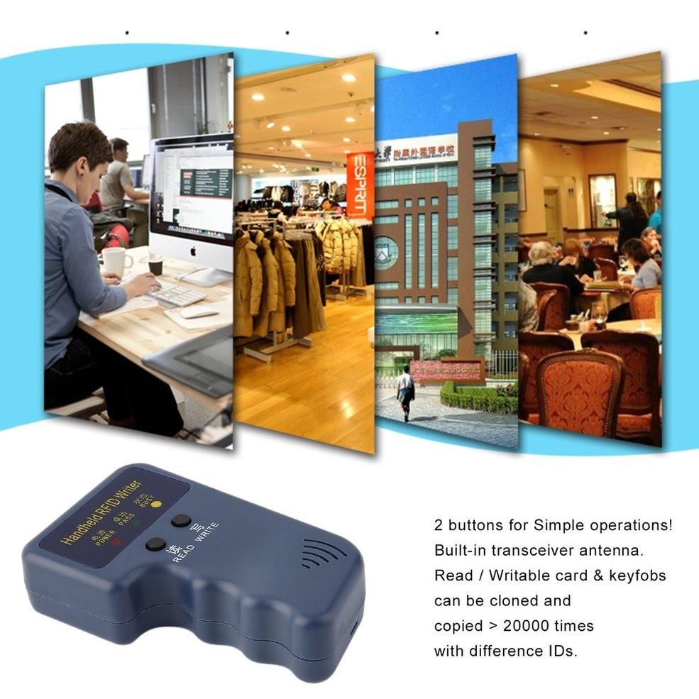MA Handheld RFID 125KHz T5577 EM4305 ID Card Copier 3 Writable Tags And Cards