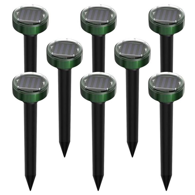 8 Pcs Mole Repellent,Outdoor Solar Sonic Mole Repeller,Gophers Repellent,Snake Repellent,for Lawn,Garden,Yard, Farm,Etc