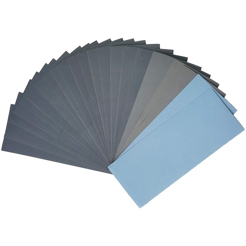 24 Pieces of Sandpaper, Wet Waterproof Sandpaper, Wood and Furniture Surface Polishing, Car Polishing, 9X3.6 Inches