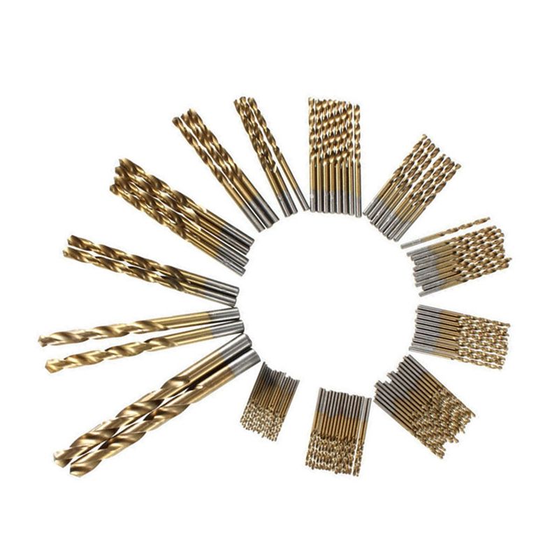 99Pcs 1.5-10mm Titanium Coated HSS Twist Drill Bits Set and Case Plastic Wood Metal Drilling Tool Kit
