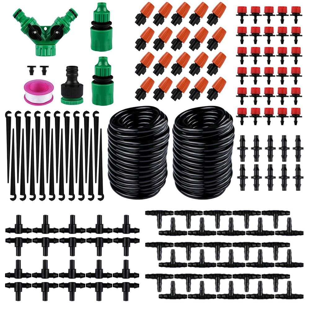Garden Automatic Drip Irrigation Set,30M Adjustable Mini DIY Irrigation Kit,1/4 Inch Heavy Duty Tube Watering Kit for Patio Lawn