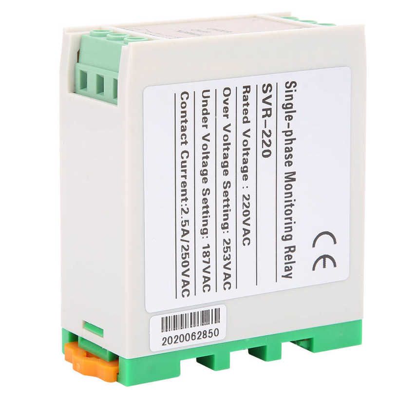 Over or Under Voltage Protection Relay SVR‑220 Single‑Phase Monitoring 3LEDs Overvoltage Undervoltage Device