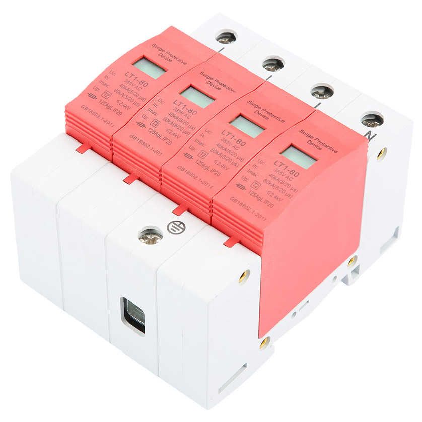 4P Lightning Arrester 40-80KA Low Voltage House Surge Protector Protection To Protect Electrical System And On-Road Equipment