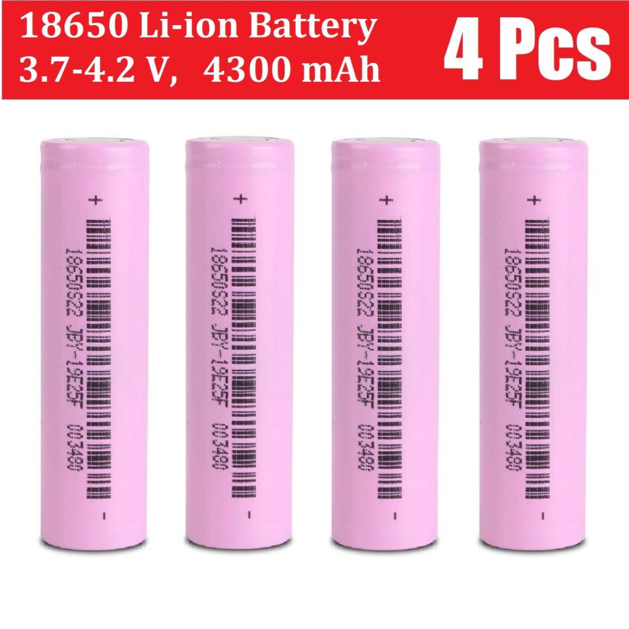 [ভাল গুনমানের] // 18650 // 3.7v // 4300/4800mah // রিচার্জেবল লি-আয়ন ব্যাটারি [4 পিস] // আহন