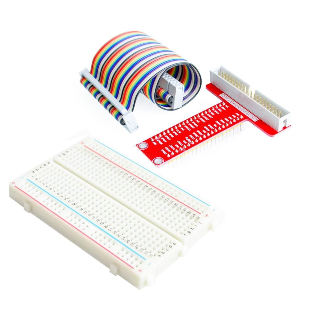 Raspberry Pi 3 T expansion DIY kit (GPIO cable + breadboard + GPIO T-adapter plate)