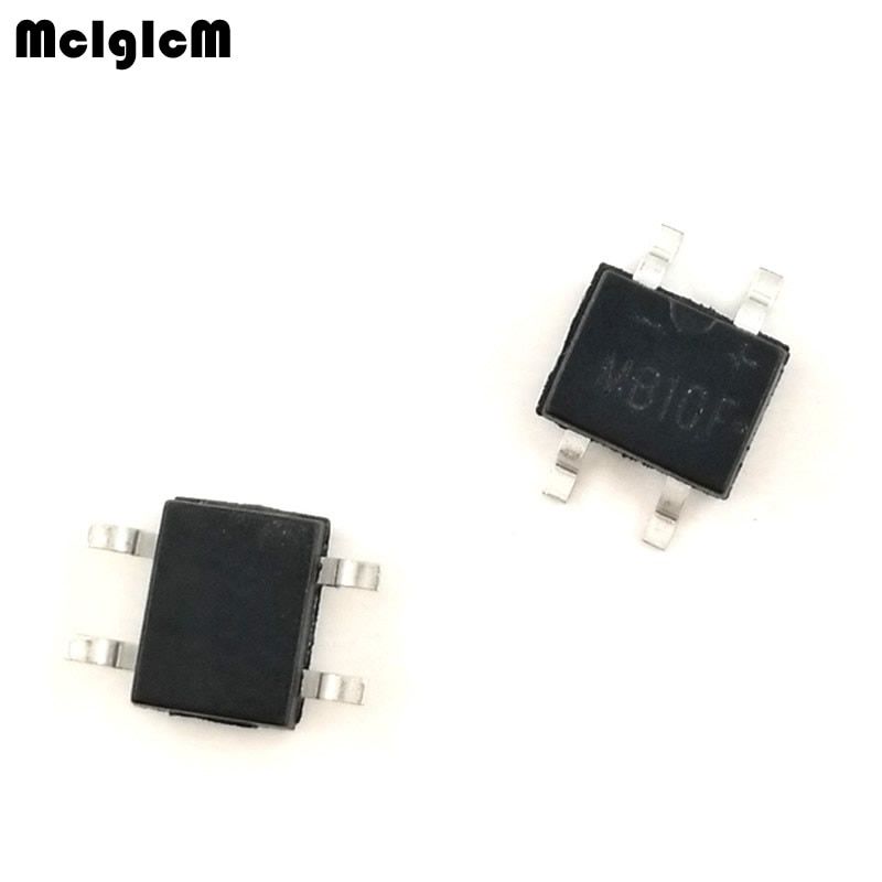 MCIGICM 100pcs Bridge rectifier mb10f sop4 0.5a 1000v sop4 b10f