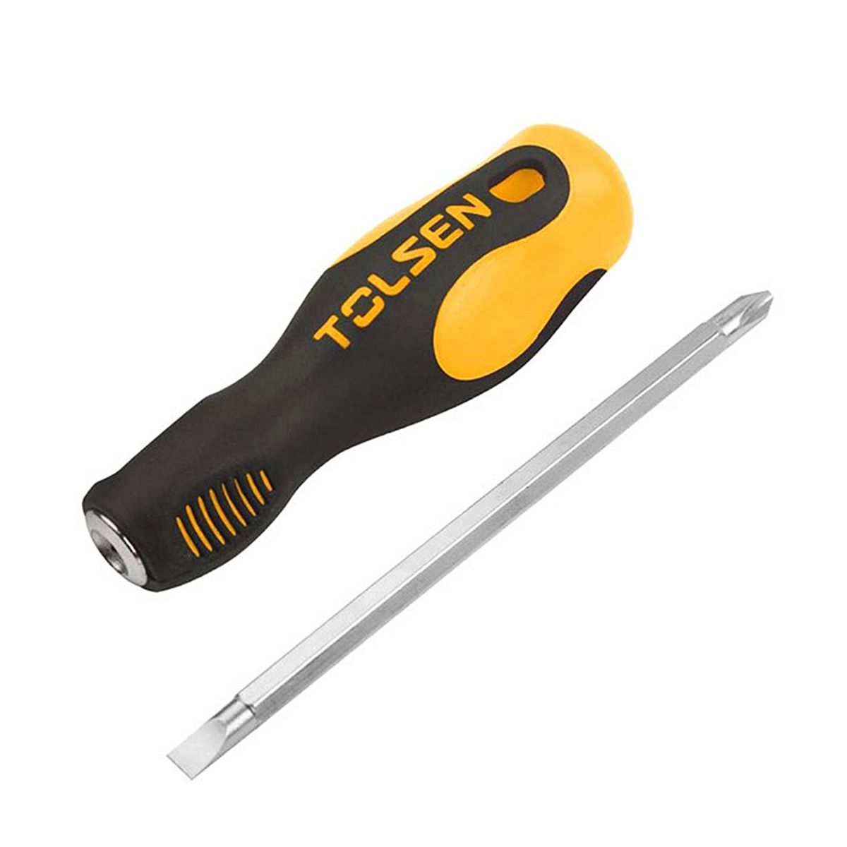 TOLSEN 2 in 1 Interchangeable Screwdriver Set (Philip & Flat) TPR Handle 20042