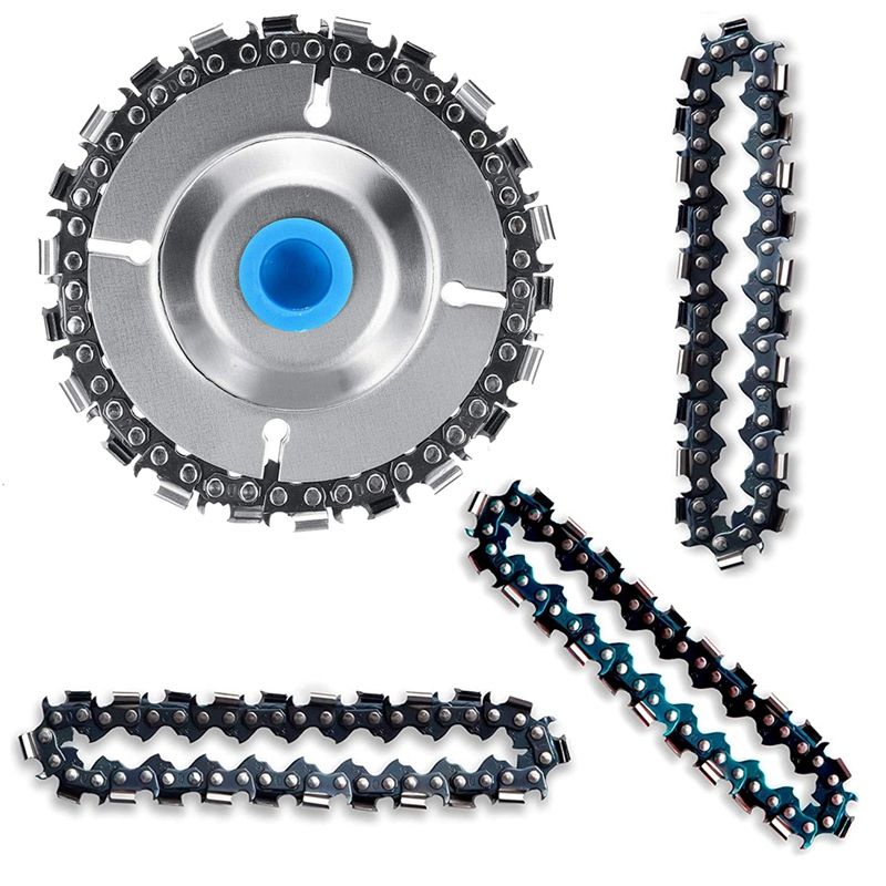 Wood Carving Chain Disc - with 3 PCS of Extra Circlets, 7/8 inch Arbor Wheel Grinding, Shaping Circular Chainsaw Disk