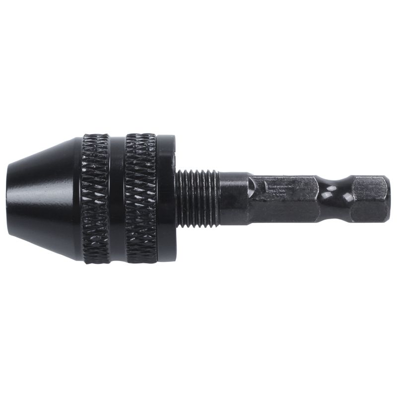 0.3-3.6mm Keyless Drill Chuck Screwdriver Impact Driver Adaptor 1/4" Shank Drill Black