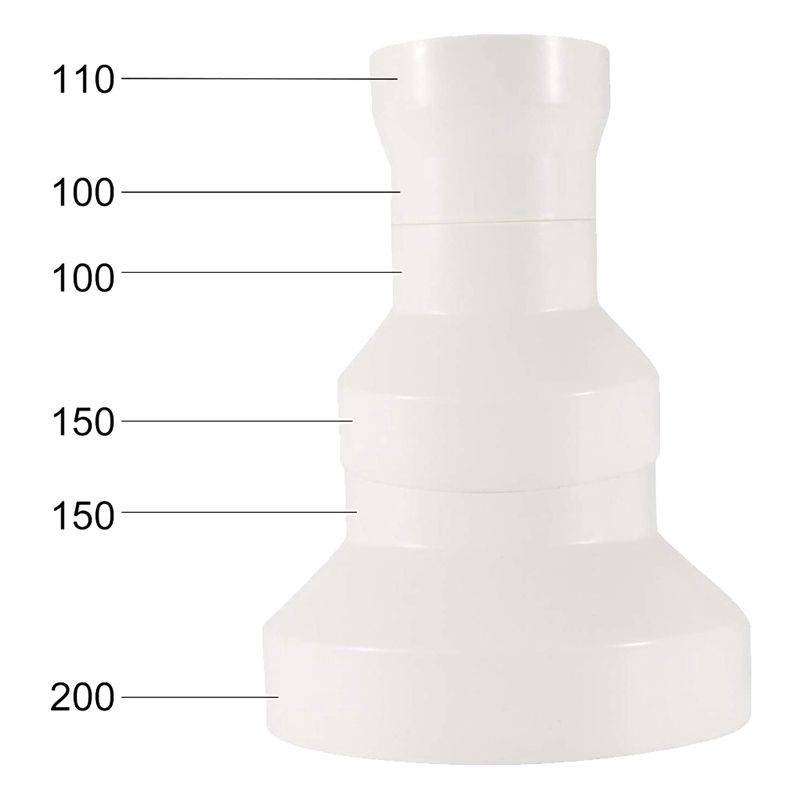 Ventilation Pipe Reducer Adapter Pipe Air Duct Adapter (200-150mm)
