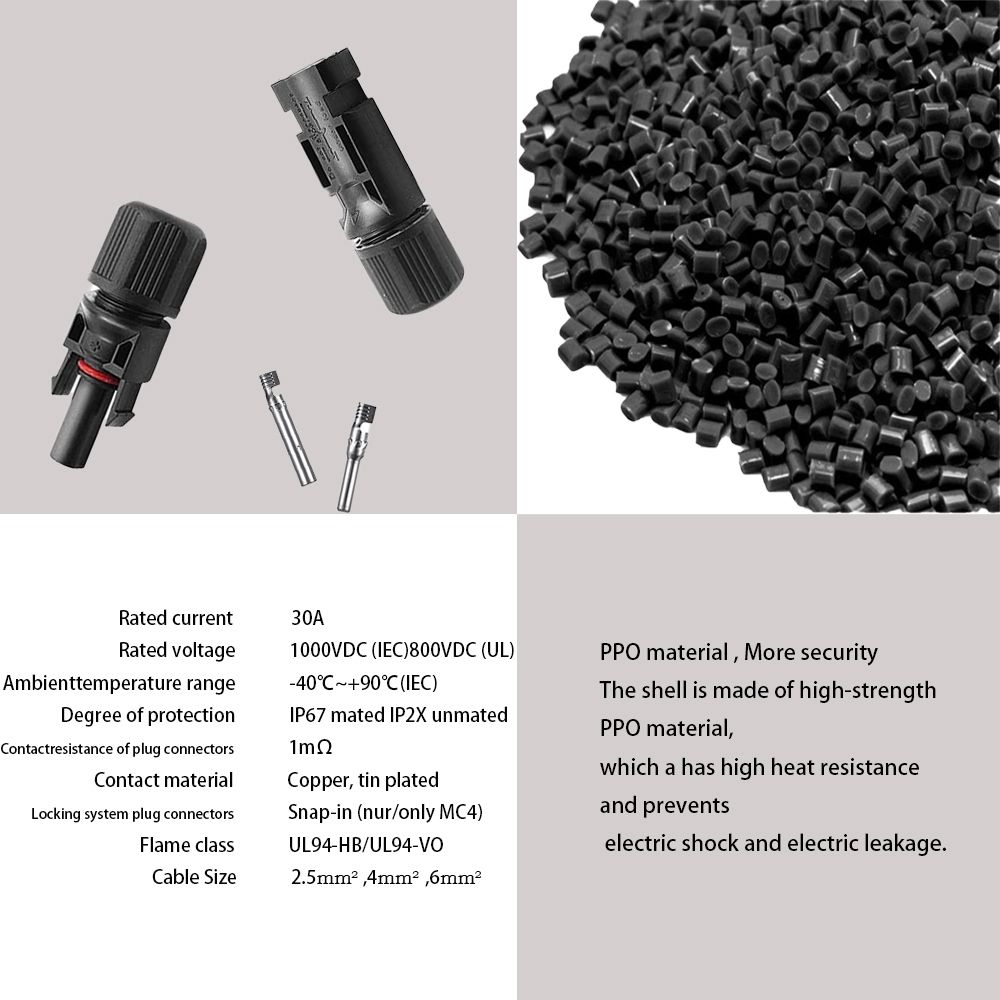 Solar Panel Connectors Y-Type 1-Way 4 Photovoltaic Connector Photovoltaic Connector Photovoltaic Connector Wrench A