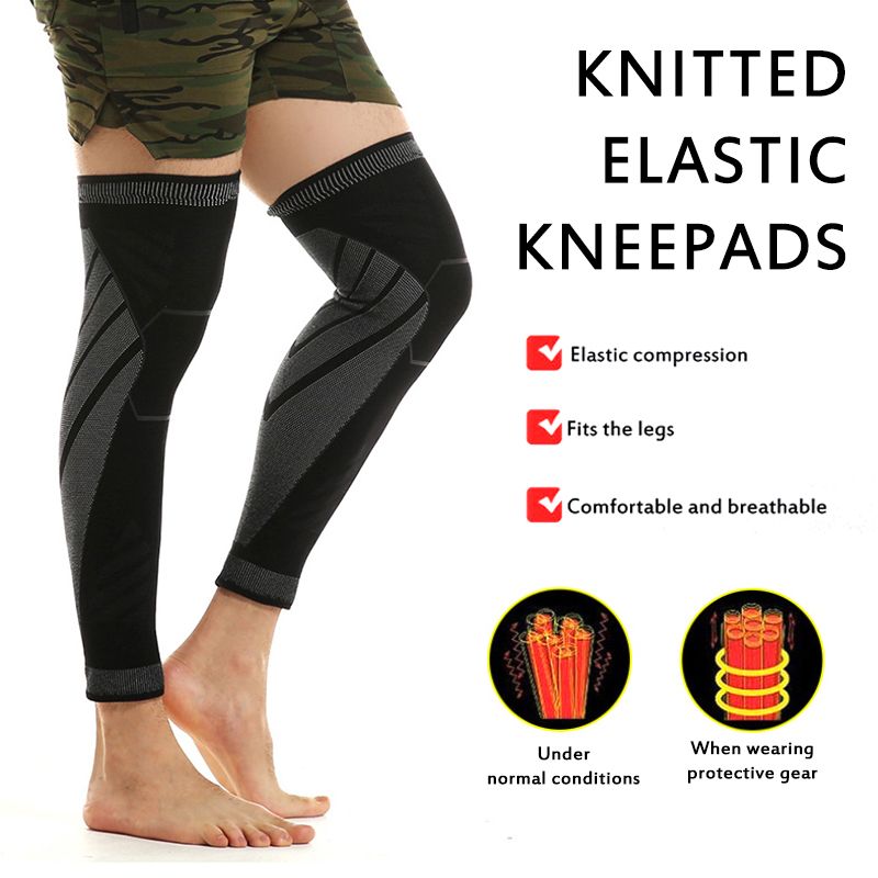 1pc S/M/L/Xl Outdoor Riding Nylon Knitted Breathable Lengthened Elastic Knee Pads