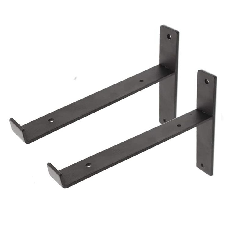Wall Shelf Brackets, Forged Rustic Salvaged Metal Shelf Support, Modern Decorative Bracket for Floating Shelf Storage